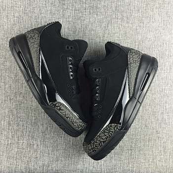 Air Jordan 3 black cat original matte leather 318376-0008