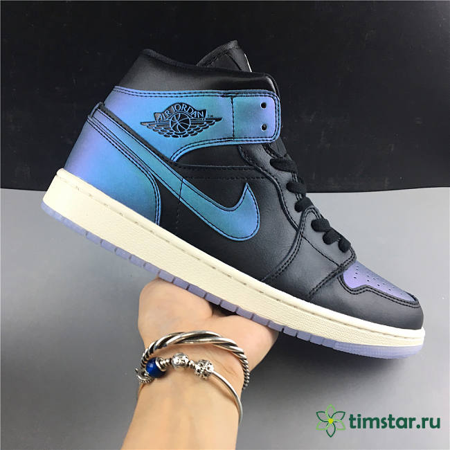 Air Jordan 1 Mid Iridescent Black BQ6472-009 - 1