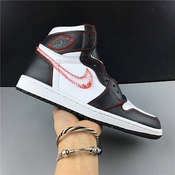 Air Jordan 1 Retro High Defiant White Black Gym Red CD6571-071