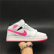 Air Jordan 1 Mid White Black Hyper Pink 555112-106 - 1