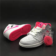 Air Jordan 1 Mid White Black Hyper Pink 555112-106 - 5