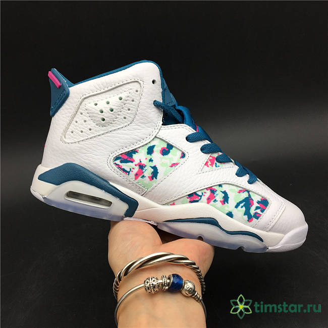 Air Jordan 6 Retro White Laser Fuchsia Green Abyss 543390 153 - 1