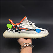 Off White x Adidas Yeezy Boots 350 V2 White Black Unixex Running shoes - 1