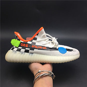 Off White x Adidas Yeezy Boots 350 V2 White Black Unixex Running shoes