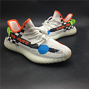 Off White x Adidas Yeezy Boots 350 V2 White Black Unixex Running shoes - 4