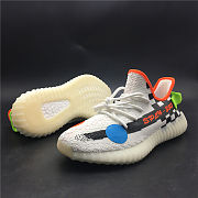 Off White x Adidas Yeezy Boots 350 V2 White Black Unixex Running shoes - 3