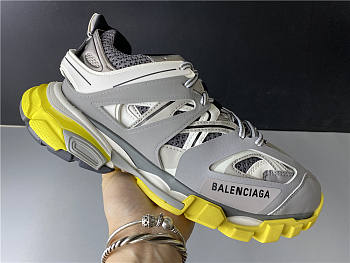 Blncig Track Trainers Grey White Yellow