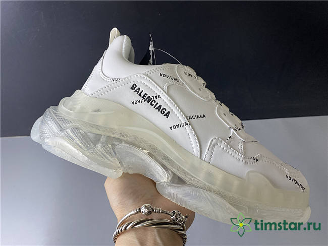 Blncig Triple S Clear Sole All White Logo - 1