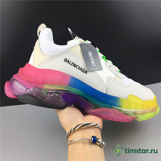 Blncig Triple S Clear Sole Rainbow - 1