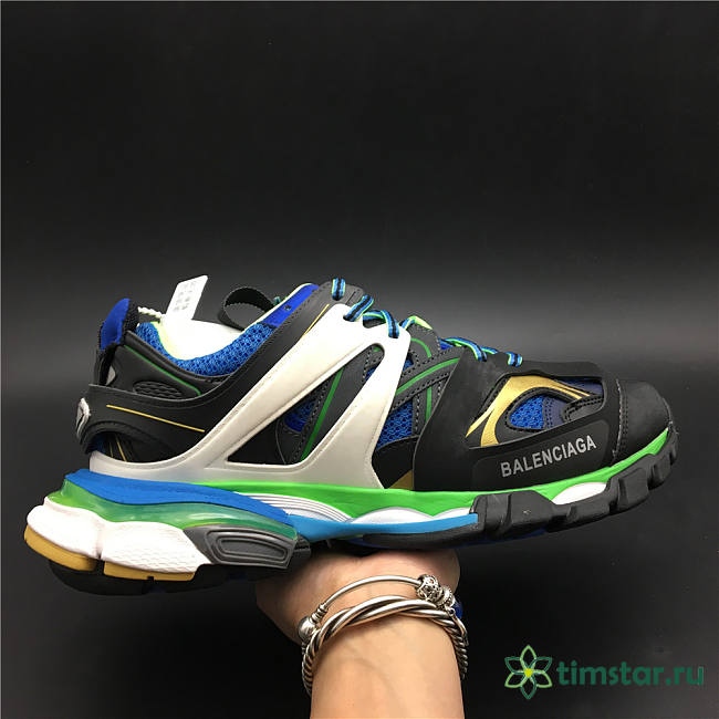 Blncig Track Trainers Green White Blue - 1