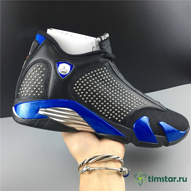 Air Jordan 14 Retro X Supreme 'Black Varsity Royal' BV7630-004 - 1