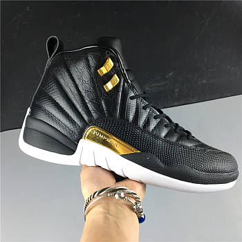 Jordan 12 Retro Black Metallic Gold White (W) AO6068-007