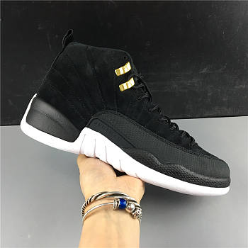 Air Jordan 12 Reverse Taxi black and white gold 130690-017