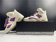 Air Jordan 6 Quai 54 Beige Purple Plaid CZ4152-101 - 3