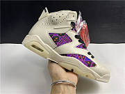 Air Jordan 6 Quai 54 Beige Purple Plaid CZ4152-101 - 1