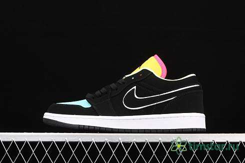 Air Jordan 1 Low Black Aurora Green Laser Orange CK3022-013  - 1