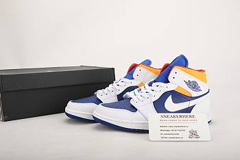 Air Jordan 1 Mid Royal Blue Laser Orange 554724-131