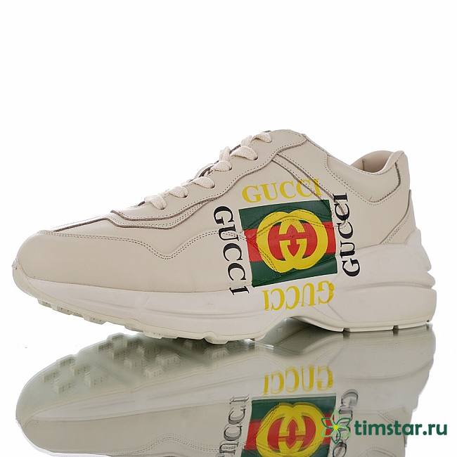 Guccii1 Rhyton Vintage Trainer Sneaker Apricot 500878 DRW00 9522 - 1