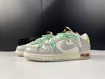 Off-White x Nike Dunk Low White Gray Green DM1602-114