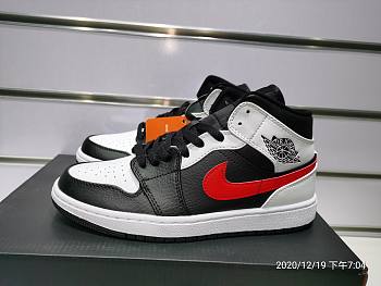 Air Jordan 1 Mid Black Chile Red White 554724-075