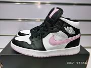 Air Jordan 1 Mid White Black Light Arctic Pink 555112-103  - 1