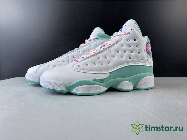 Air Jordan 13 Retro White Soar Green Pink  439358-100 - 1