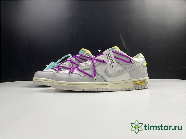 Off-White x Nike SB Dunk Low Beige Grey Purple DM1602-100 - 1