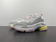 Blncig TRIPLE S SNEAKERS WHITE/LIGHT GREY/PINK/YELLOW - 1