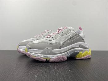 Blncig TRIPLE S SNEAKERS WHITE/LIGHT GREY/PINK/YELLOW