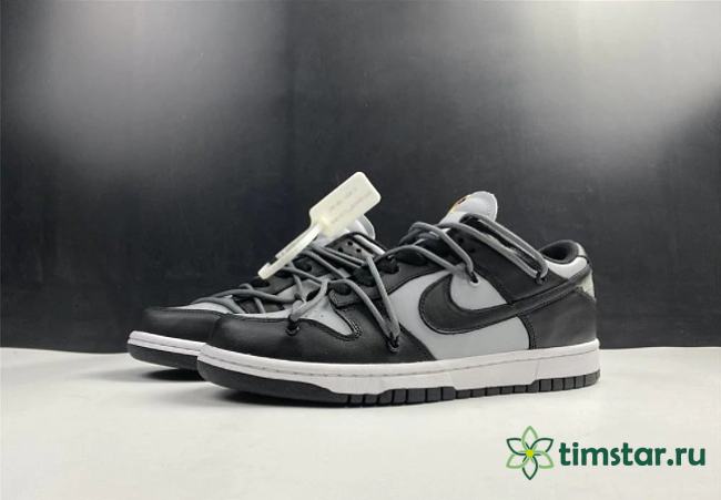 off white nike dunk low black grey - 1