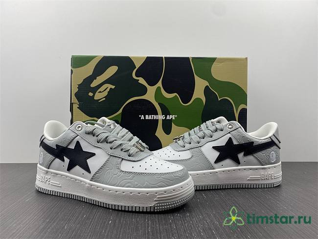 A Bathing Ape Bape Sta Low Grey Black - Timstar