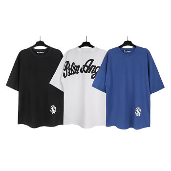 Palm angels shirt black white and blue