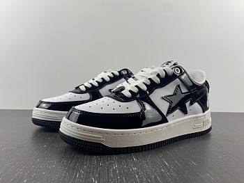 A Bathing Ape Bape Sta Patent Leather Black White 1I70191002