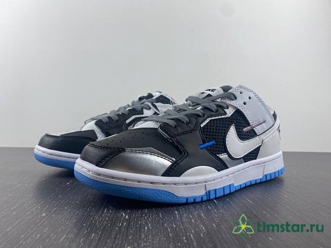 Nike Dunk Low Scrap Black Neutral Grey University Blue White DN5381-001 - 1