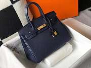 Hrms Birkin Small Bag Dark Blue 25cm - 1