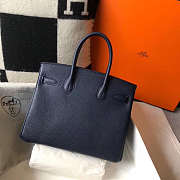 Hrms Birkin Small Bag Dark Blue 25cm - 4