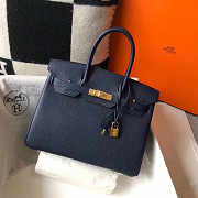 Hrms Birkin Small Bag Dark Blue 25cm - 5