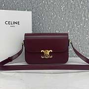 Celin Triomphe Shoulder Bag Dark Red 22CM - 1