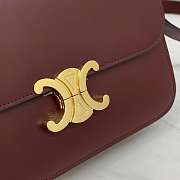 Celin Triomphe Shoulder Bag Dark Red 22CM - 2