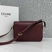 Celin Triomphe Shoulder Bag Dark Red 22CM - 4