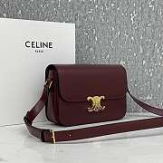 Celin Triomphe Shoulder Bag Dark Red 22CM - 6