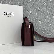 Celin Triomphe Shoulder Bag Dark Red 22CM - 5