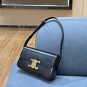 Celin Triomphe Shoulder Bag 194143 Black 20CM - 2