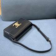 Celin Triomphe Shoulder Bag 194143 Black 20CM - 4