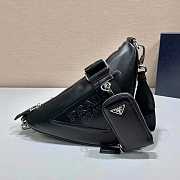 Pradaa Triangle Leather Shoulder Bag Black - 1