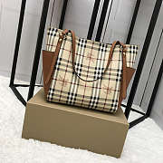 Brbbrry Original Check Tote small Handbag with Khaki - 1