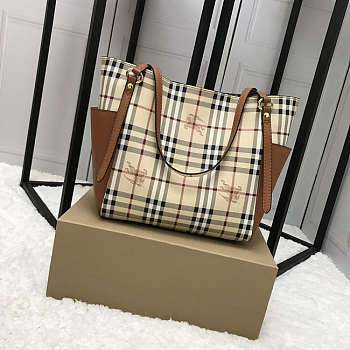 Brbbrry Original Check Tote small Handbag with Khaki