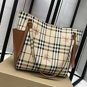 Brbbrry Original Check Tote small Handbag with Khaki - 5