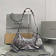 Blncig Le Cagole Handbag Silver Black 33CM - 1