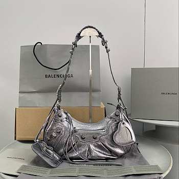 Blncig Le Cagole Handbag Silver Black 33CM